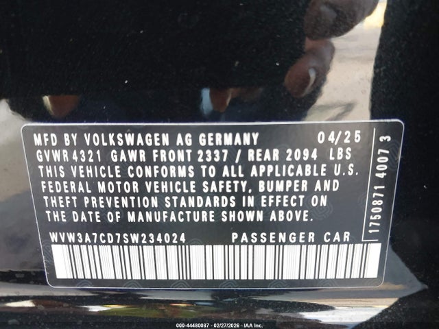 WVW3A7CD7SW234024 Volkswagen Golf Gti 2.0t Se