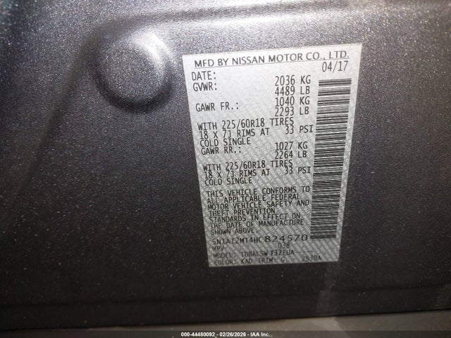 Nissan Rogue Sl 2017 5N1AT2MT4HC824570 Image 9
