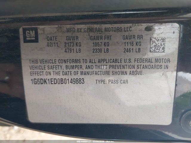 2011 CADILLAC CTS 1G6DK1ED0B0149883 Photo 8