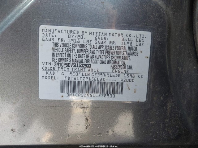 3N1CP5DV5LL532933 Nissan Kicks Sr Xtronic Cvt
