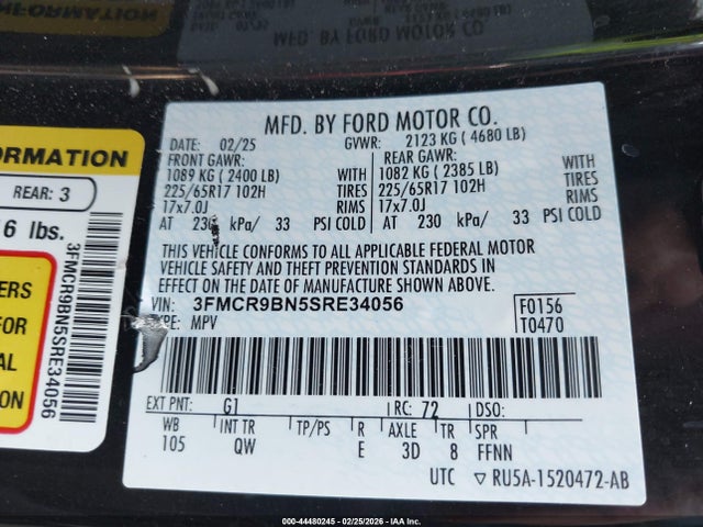 3FMCR9BN5SRE34056 Ford Bronco Sport Big Bend