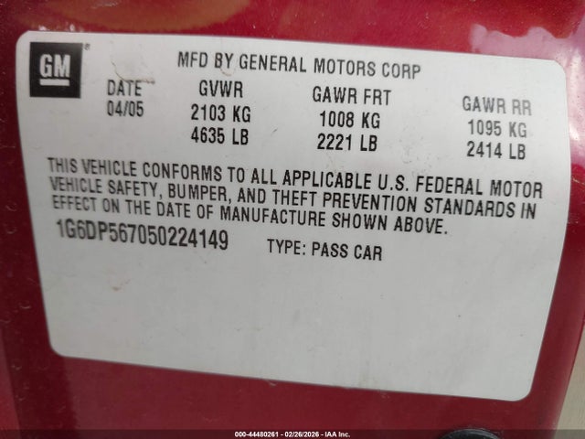 2005 CADILLAC CTS 1G6DP567050224149 Photo 8