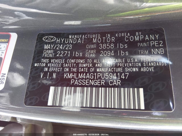 44480276 :رقم المزاد ، KMHLM4AG1PU594147 vin ، 2023 Hyundai Elantra Sel مزاد بيع