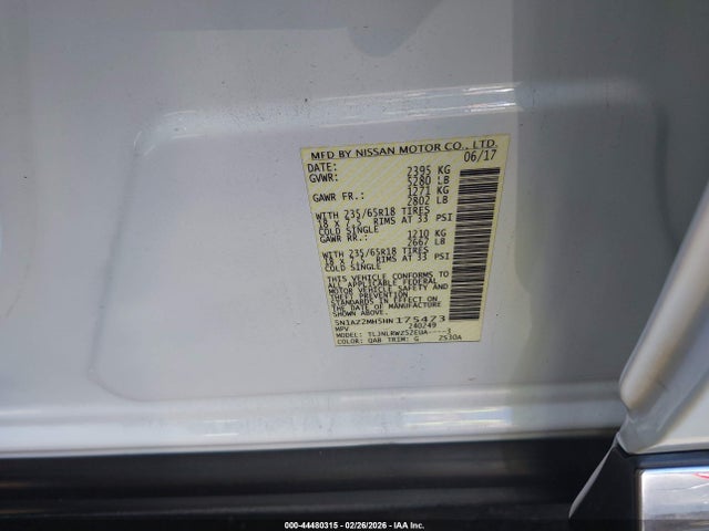 5N1AZ2MH5HN175473 Nissan MURANO SL