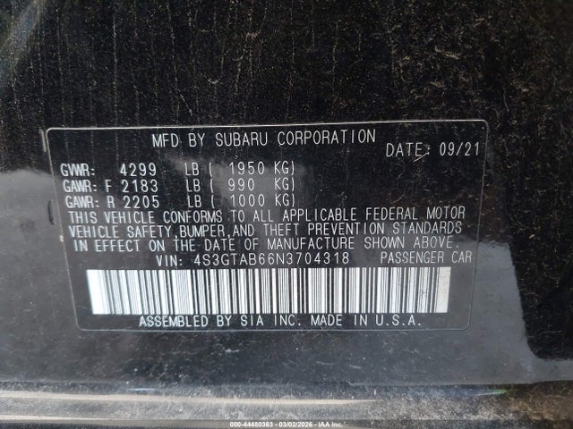 4S3GTAB66N3704318 Subaru Impreza Base 5-door