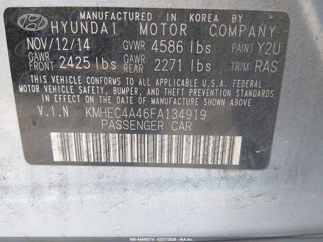 Hyundai SONATA HYBRID 2015 KMHEC4A46FA134919 Image 9