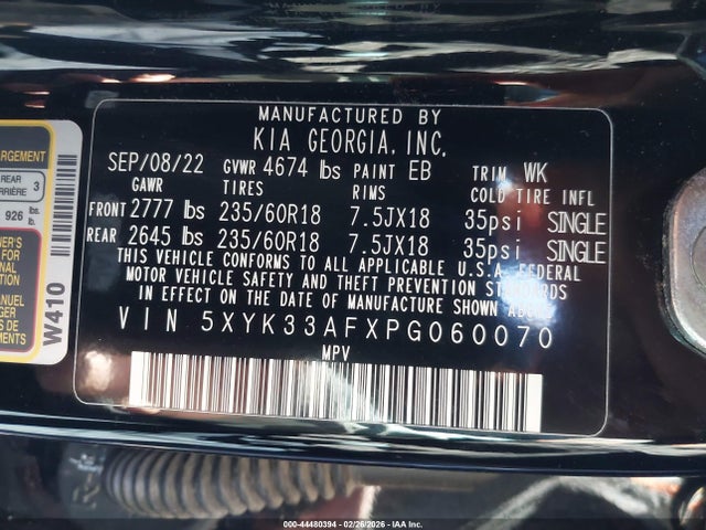 Aukcja sprzedaży 2023 Kia Sportage Ex, vin: 5XYK33AFXPG060070, numer aukcji: 44480394