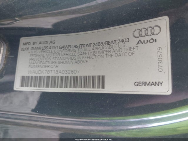 2008 AUDI A5 WAUDK78T18A032607 Photo 8