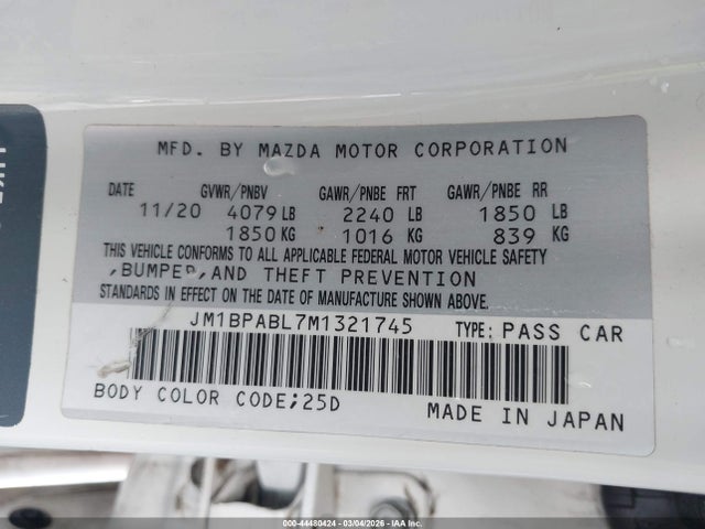 Mazda Mazda3 Select 2021 JM1BPABL7M1321745 Image 9