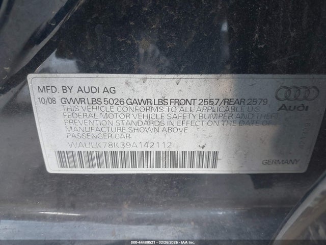 2009 AUDI A4 WAULK78K39A142112 Photo 8