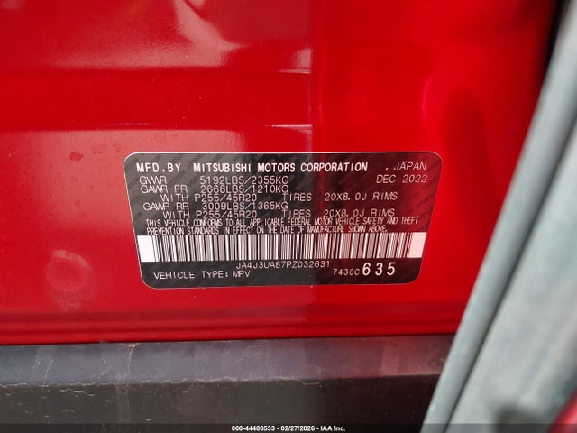 2023 MITSUBISHI OUTLANDER JA4J3UA87PZ032631 Photo 8