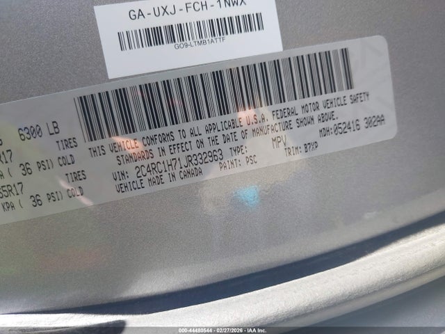 2C4RC1H71JR332963 Chrysler Pacifica Hybrid Touring Plus