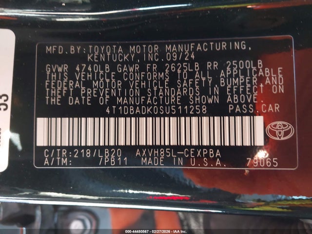 2025 TOYOTA CAMRY 4T1DBADK0SU511258 Photo 8