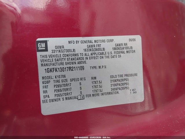 2007 GMC YUKON 1GKFK13017R211109 Photo 8