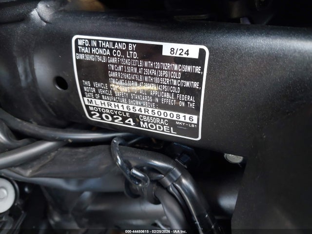 MLHRH1654R5000816 Honda Cb650 R