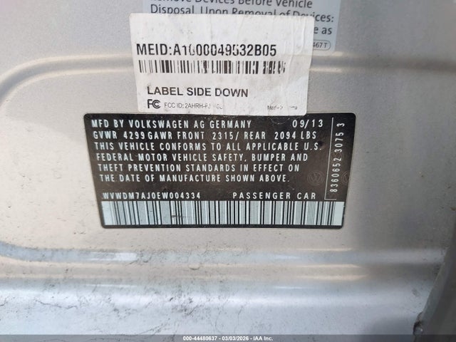 WVWDM7AJ0EW004334 Volkswagen Golf 2.0l Tdi