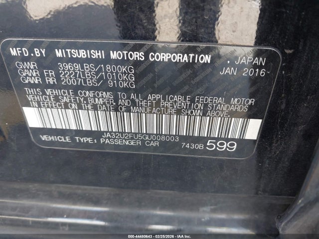 2016 MITSUBISHI LANCER JA32U2FU5GU008003 Photo 8