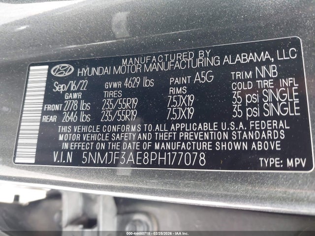 2023 HYUNDAI TUCSON 5NMJF3AE8PH177078 Photo 8