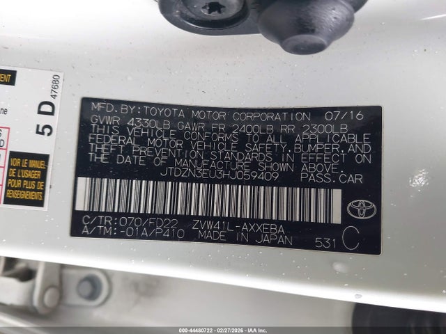 Toyota Prius V Two 2017 JTDZN3EU3HJ059409 Image 9