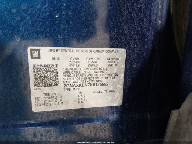 Chevrolet EQUINOX LT 2019 2GNAXKEV7K6125692 Image 9
