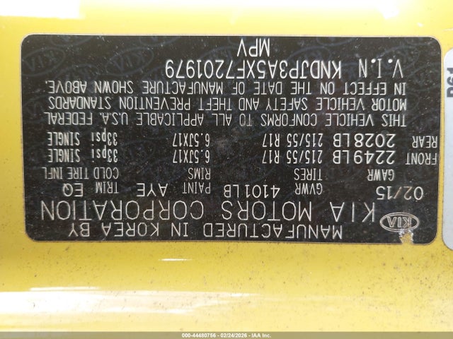 KNDJP3A5XF7201979 KIA SOUL +