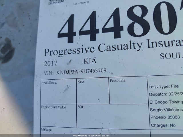 KIA SOUL + 2017 KNDJP3A59H7453709 Image 9