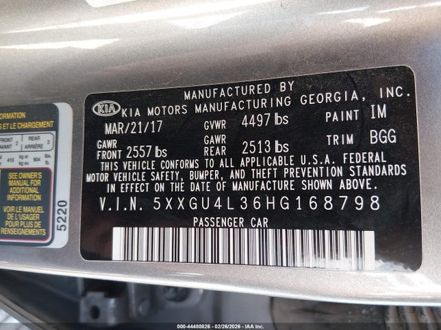 KIA OPTIMA EX 2017 5XXGU4L36HG168798 Image 9