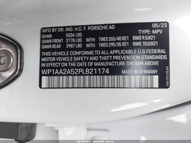 WP1AA2A52PLB21174 Porsche Macan T