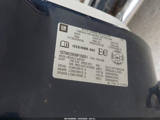 2008 Gmc Sierra 2500hd მანქანა იყიდება აუქციონზე, vin: 1GTHK23K98F159551, აუქციონის ნომერი: 44480864