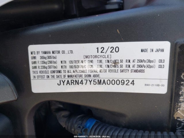 JYARN47Y5MA000924 Yamaha Xsr900 C