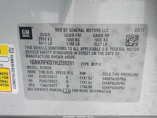 Chevrolet Traverse Ls 2017 1GNKRFKD7HJ288291 Image 9