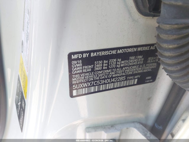 5UXWX7C53H0U42285 BMW X3 Xdrive35i