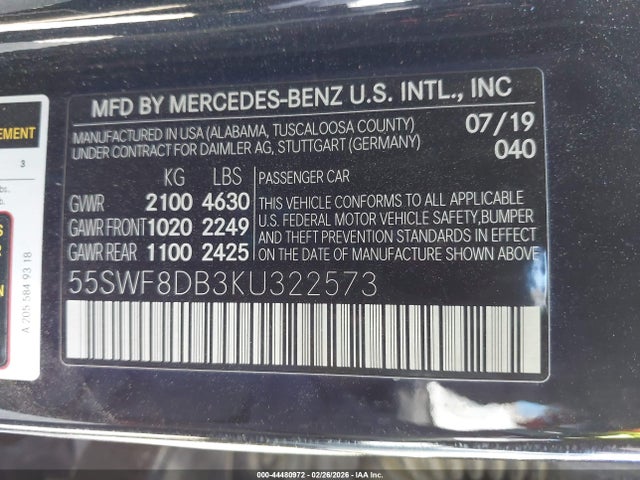 2019 MERCEDES-BENZ C 300 55SWF8DB3KU322573 Photo 8