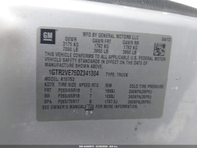 Продажа на аукционе авто 2013 Gmc Sierra 1500 Sle, vin: 1GTR2VE75DZ341304, номер лота: 44480978