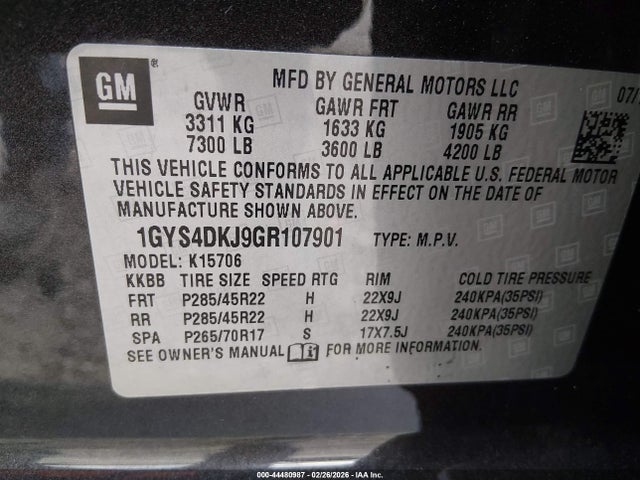 2016 CADILLAC ESCALADE 1GYS4DKJ9GR107901 Photo 8