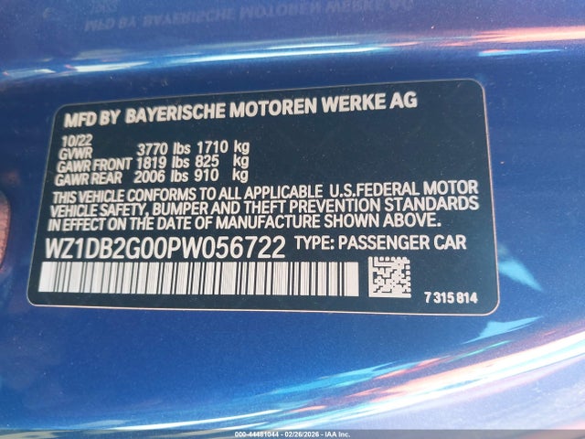 2023 TOYOTA GR SUPRA WZ1DB2G00PW056722 Photo 8