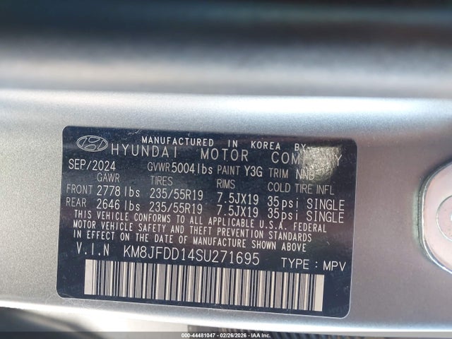 KM8JFDD14SU271695 Hyundai Tucson Hybrid N Line