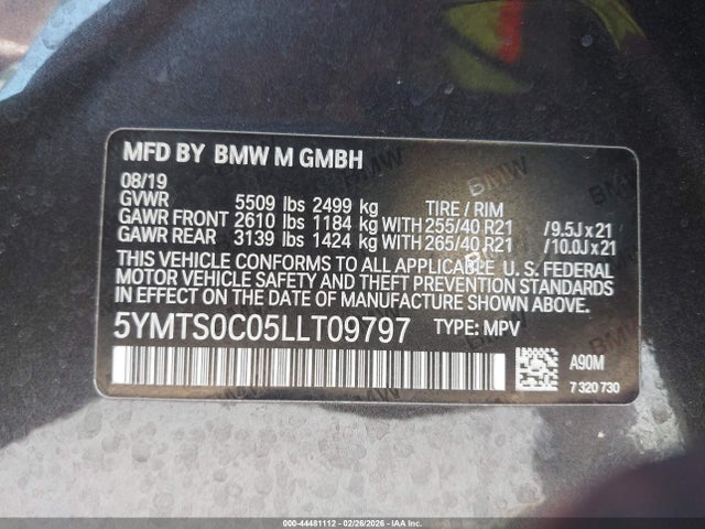 BMW X3 M 2020 5YMTS0C05LLT09797 Image 9