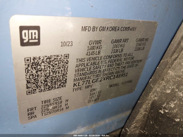 KL77LGE2XRC148951 Chevrolet Trax Fwd 1rs