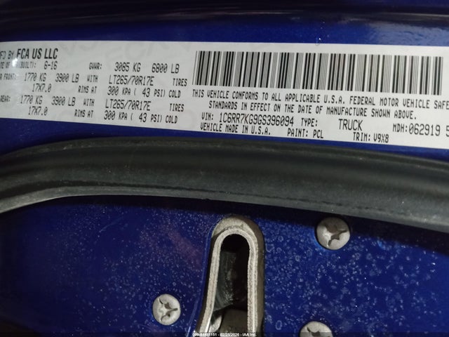 1C6RR7KG9GS396094 RAM 1500 Tradesman