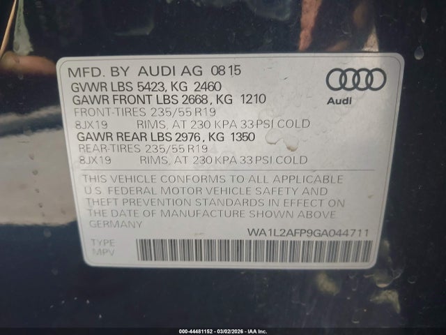 2016 AUDI Q5 WA1L2AFP9GA044711 Photo 8