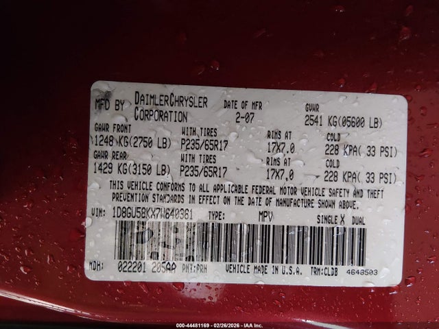 Продаж на аукціоні авто 2007 Dodge Nitro Slt/rt, vin: 1D8GU58KX7W640361, номер лоту: 44481169