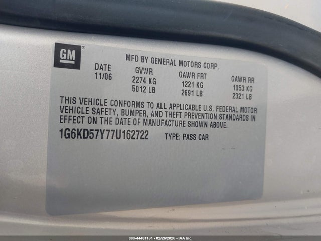 2007 CADILLAC DTS 1G6KD57Y77U162722 Photo 8