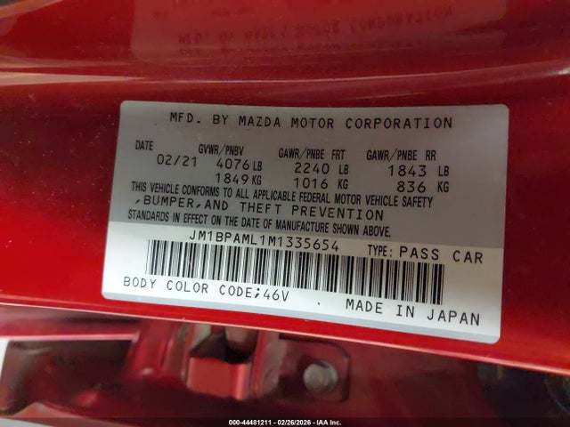 2021 MAZDA MAZDA3 JM1BPAML1M1335654 Photo 8