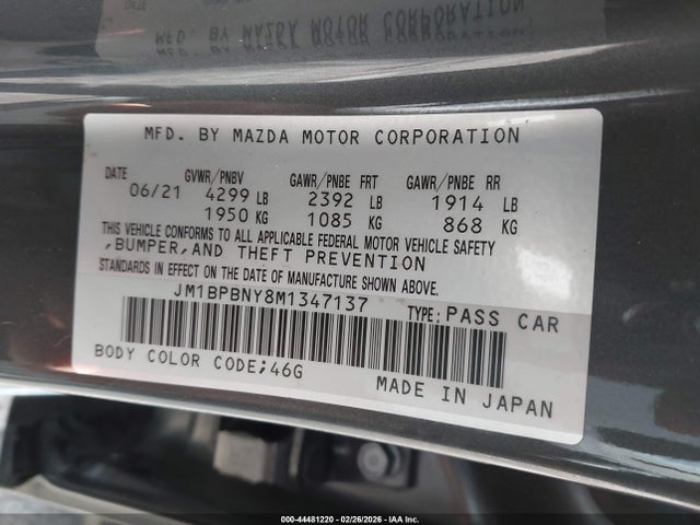 JM1BPBNY8M1347137 Mazda Mazda3 2.5 Turbo Premium Plus