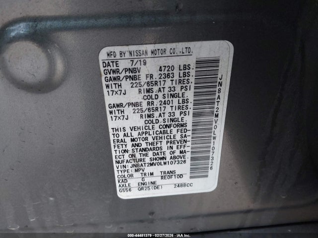 Продаж на аукціоні авто 2020 Nissan Rogue Sv Intelligent Awd, vin: JN8AT2MV0LW107326, номер лоту: 44481379