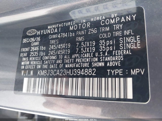 Hyundai Tucson Limited 2017 KM8J3CA23HU394882 Image 9