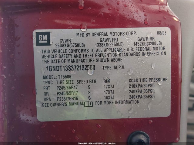 2007 CHEVROLET TRAILBLAZER 1GNDT13S372132560 Photo 8