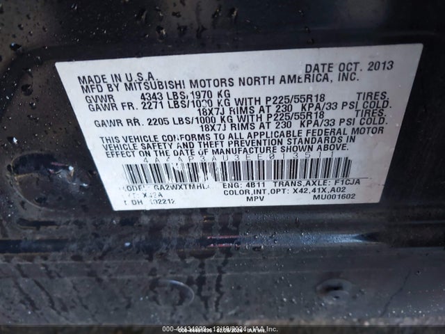 2014 MITSUBISHI OUTLANDER SPORT 4A4AP3AU3EE013511 Photo 8