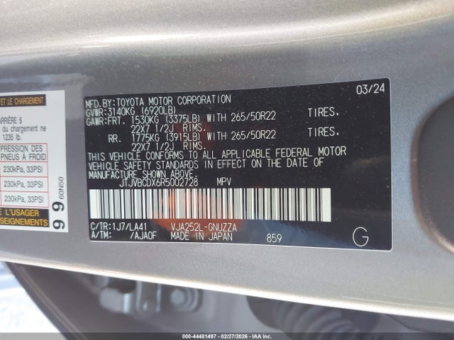 Lexus Gx 550 Luxury 2024 JTJVBCDX6R5002728 Image 9